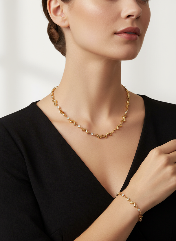 18K Vergulde Sieradenset AI Foto