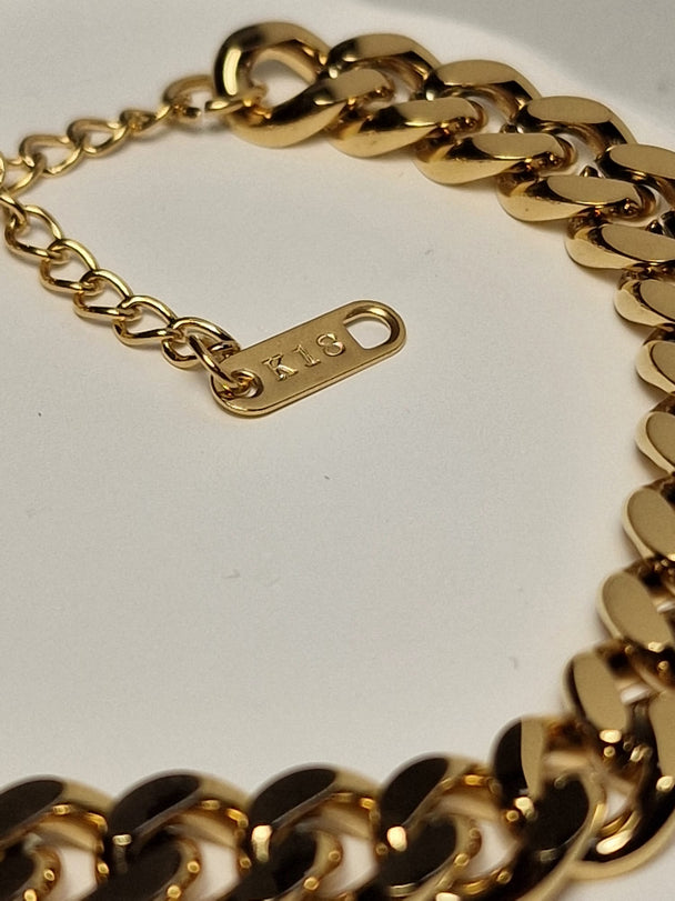 Grove Schakelarmband Goud