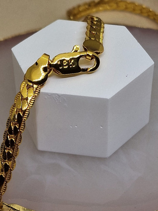 Italienische Unisex-Halskette – 18 Karat vergoldetes 925er Sterlingsilber – 50 cm (20 Zoll)