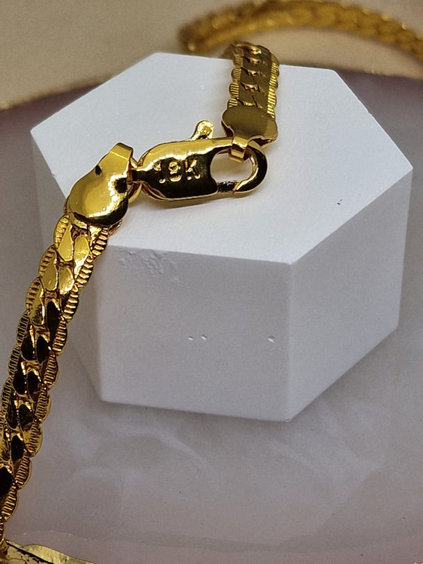 Italienische Unisex-Halskette – 18 Karat vergoldetes 925er Sterlingsilber – 50 cm (20 Zoll)