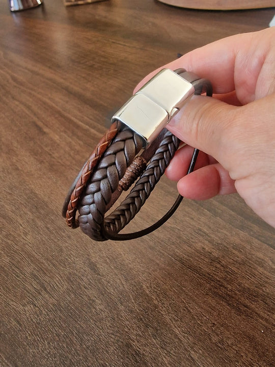4-Dubbele Gevlochten Heren Armband