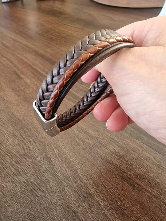 4-Dubbele Gevlochten Heren Armband