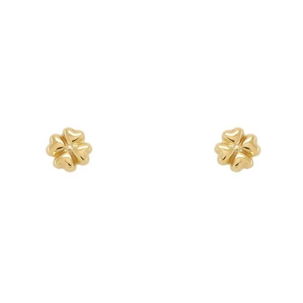 Clover Hearts Oorknoppen 14K Geelgoud