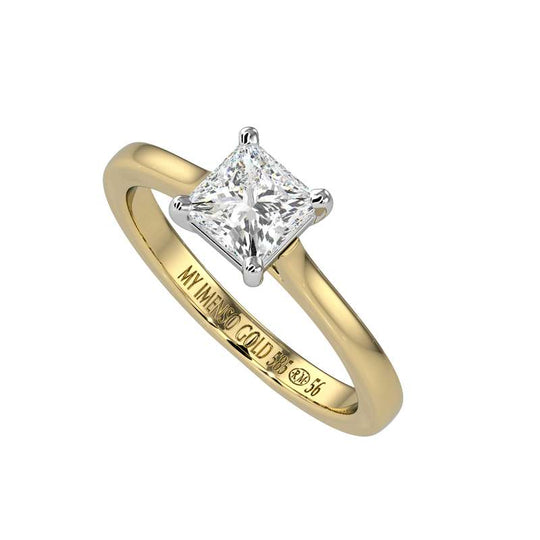 Gouden Princes Ring 14k met LGD Diamant 1,00ct