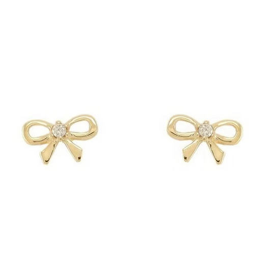 Strik Oorknoppen 14K Goud met Diamant