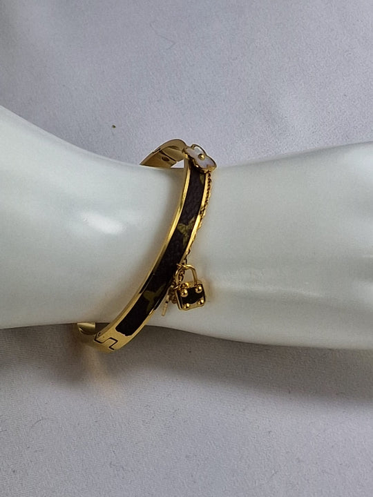 Designer Klaver Armband Dames 8mm - 18K Verguld met Carbon