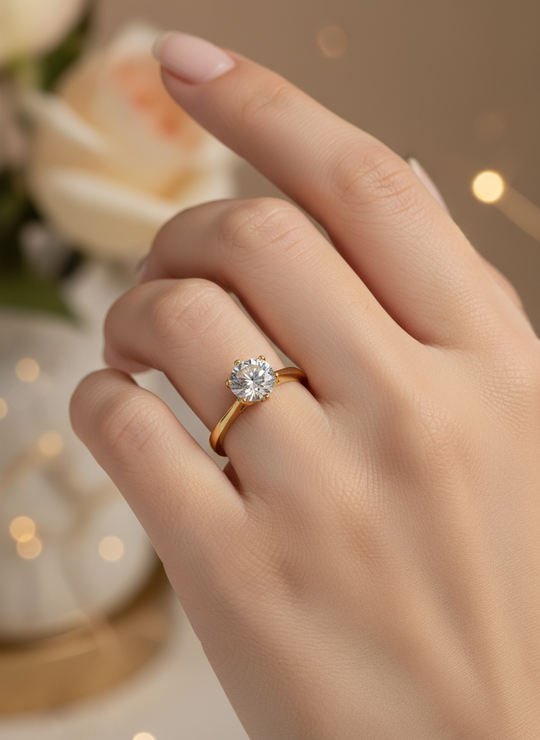 Aanzoeksring op model