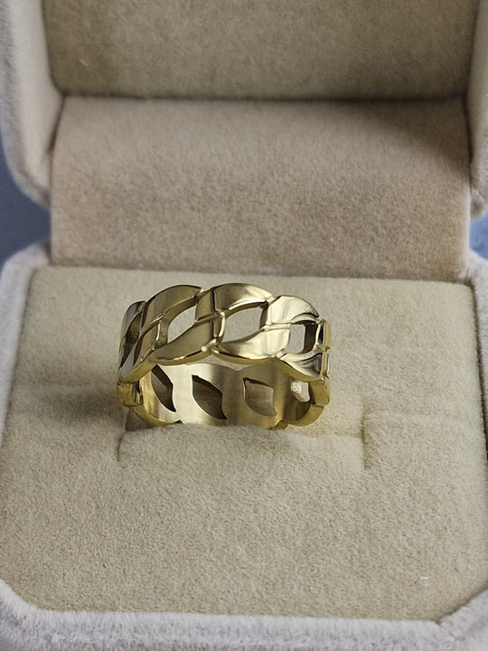 Dames Ring 14K Verguld Roestvrij Staal - Schakeldesign