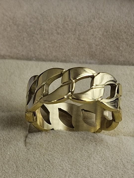 Dames Ring 14K Verguld Roestvrij Staal - Schakeldesign
