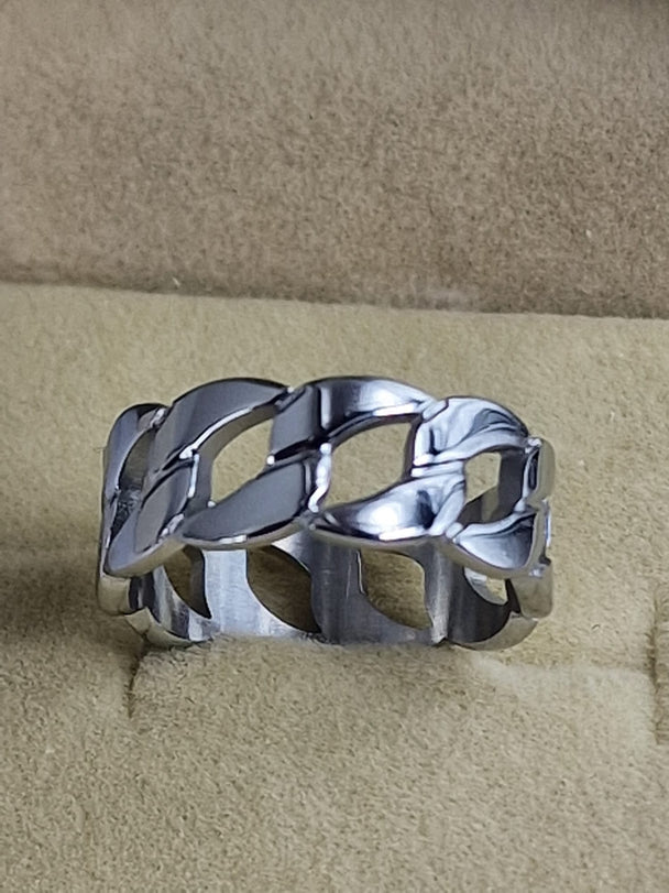 Dames Ring 14K Verguld Roestvrij Staal - Schakeldesign