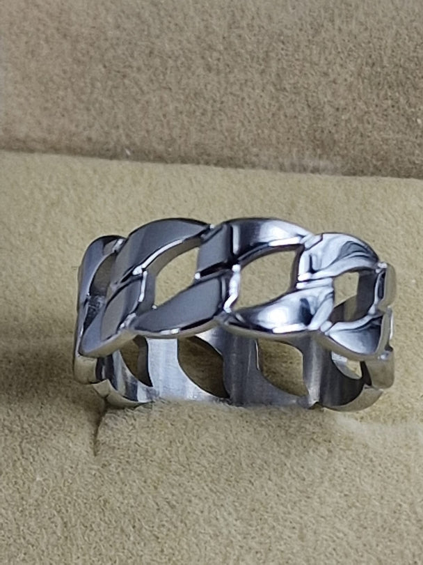 Dames Ring 14K Verguld Roestvrij Staal - Schakeldesign