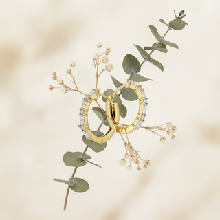 Baquette creolen met botanische elementen