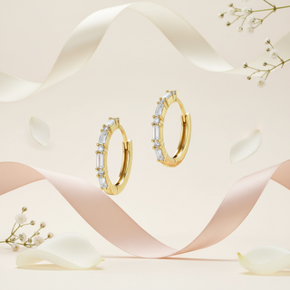 Baquette creolen met florale elementen