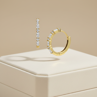 Baquette creolen met luxe doos