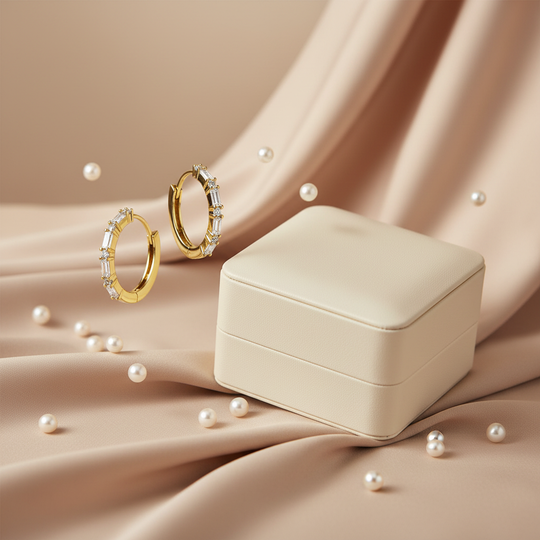 Baquette creolen met parels