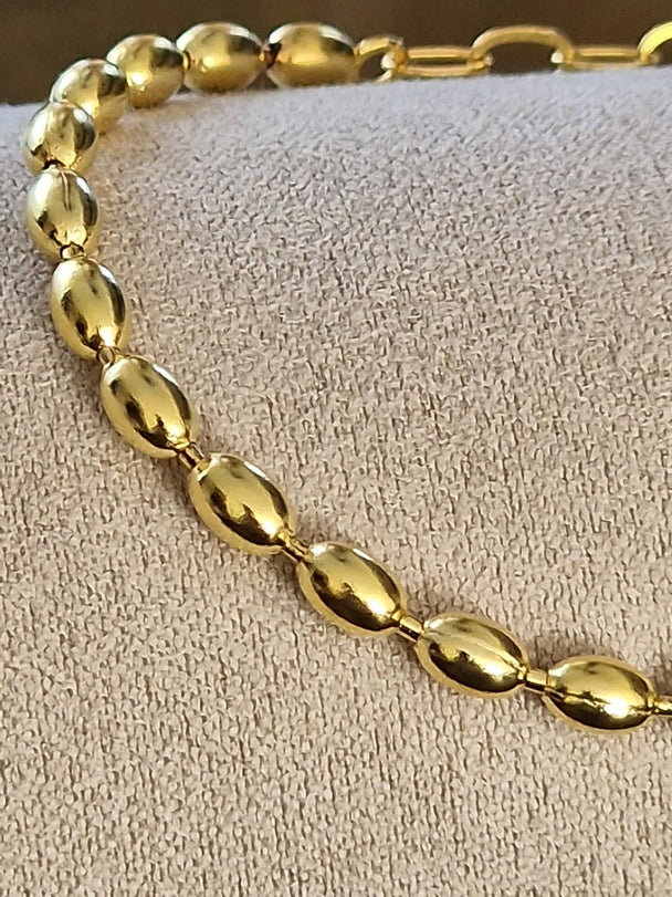 Ovales Armband, 925er Silber, 18 Karat vergoldet, 15 + 3 cm