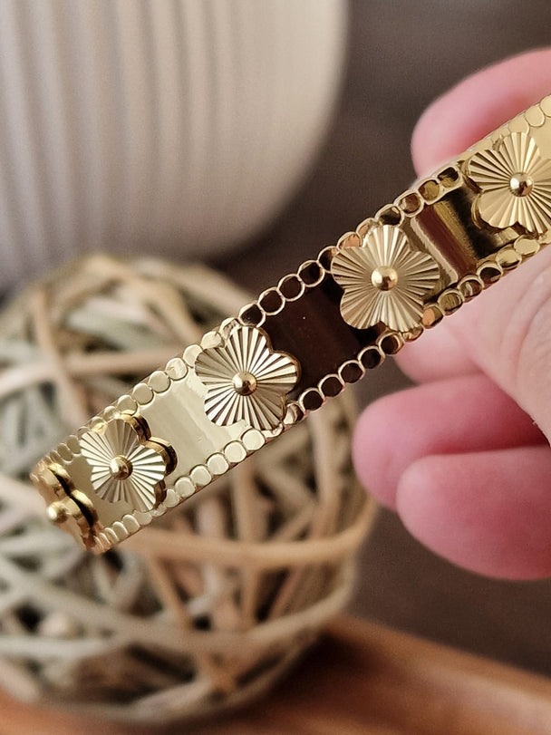 Daisy Armband, 18 Karat vergoldeter Edelstahl