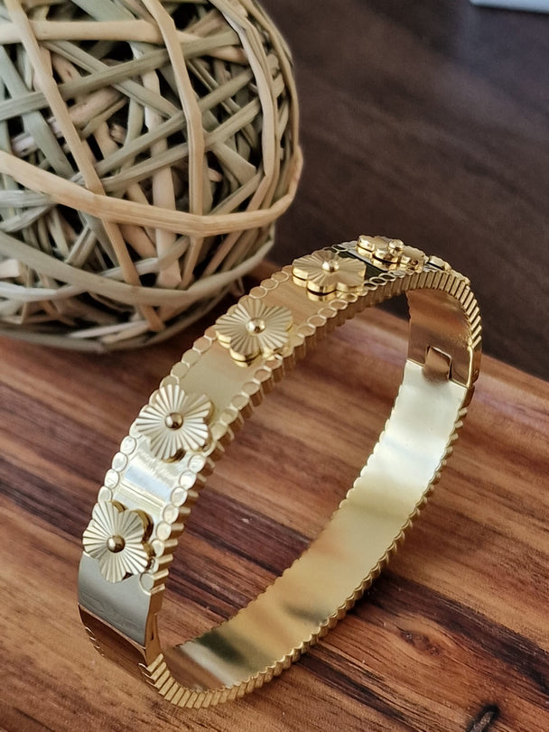 Daisy Armband, 18 Karat vergoldeter Edelstahl