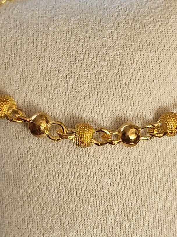 Goldkugelarmband, 18 Karat vergoldet, 16 + 5 cm