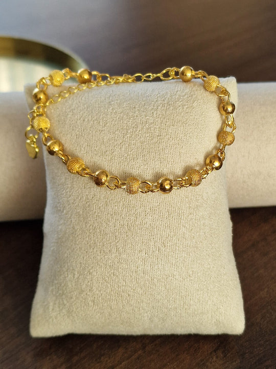 Goldkugelarmband, 18 Karat vergoldet, 16 + 5 cm