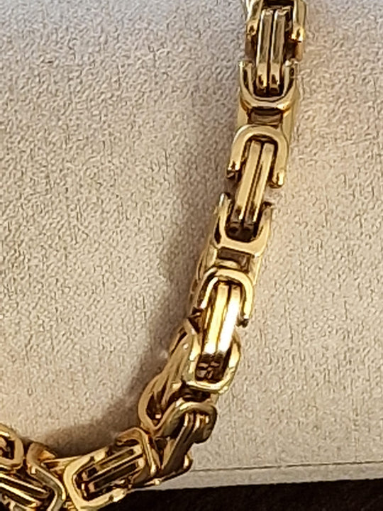 King's Chain Damenarmband, 14 Karat vergoldet