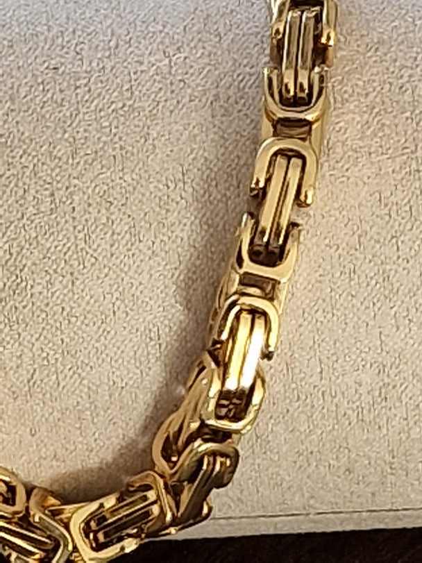 King's Chain Damenarmband, 14 Karat vergoldet