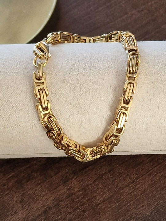 King's Chain Damenarmband, 14 Karat vergoldet