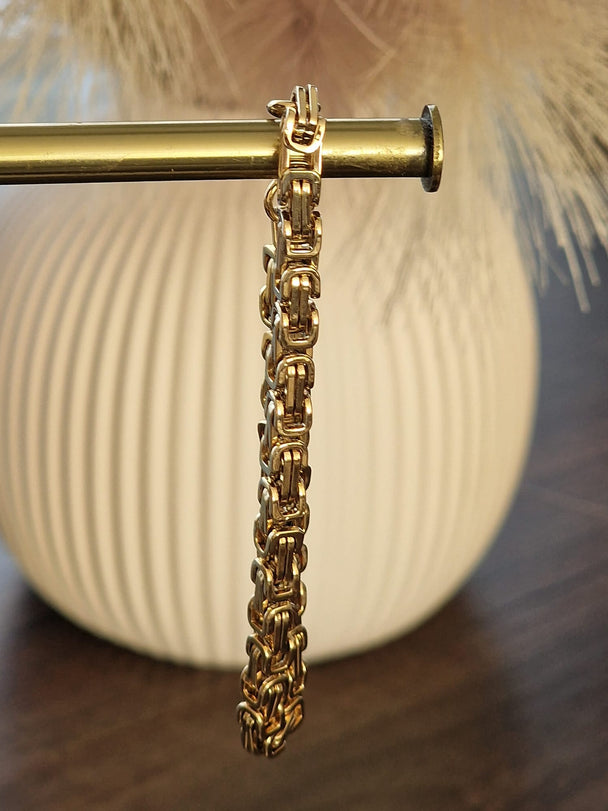 King's Chain Damenarmband, 14 Karat vergoldet