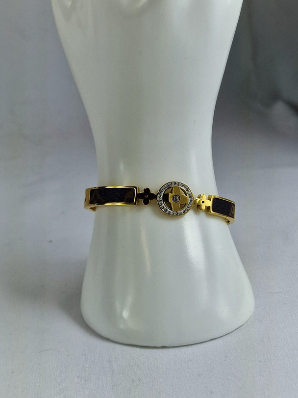 Luxe Designer Armband 8mm - 18K Verguld met Zirkoon en Carbon