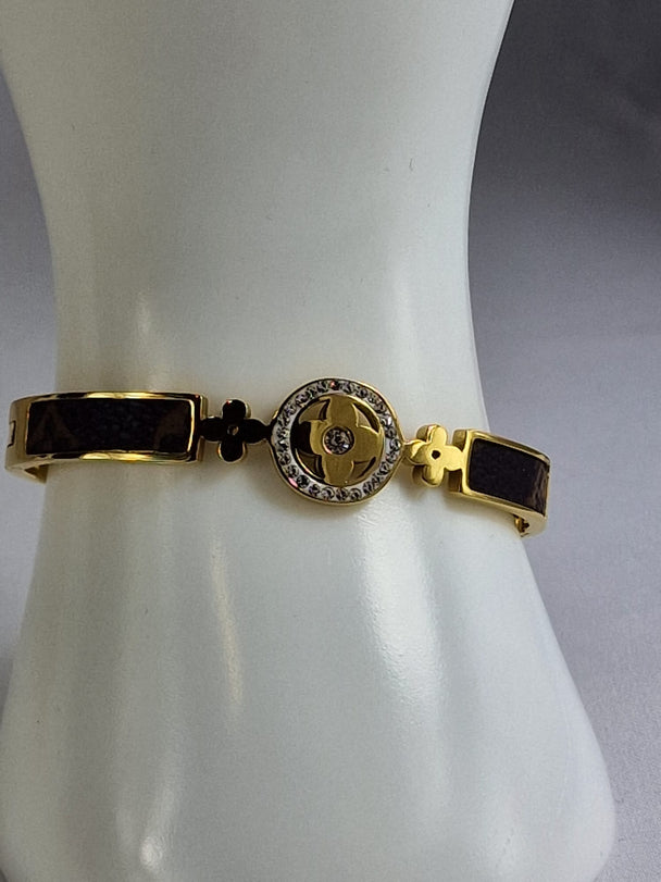 Luxe Designer Armband 8mm - 18K Verguld met Zirkoon en Carbon