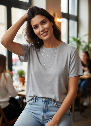 Casual foto zilveren ketting