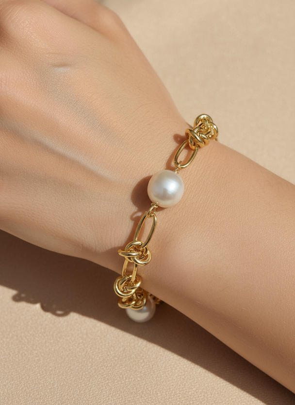 Close-up detail parelarmband