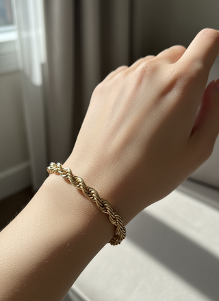 Close-up detail rope armband