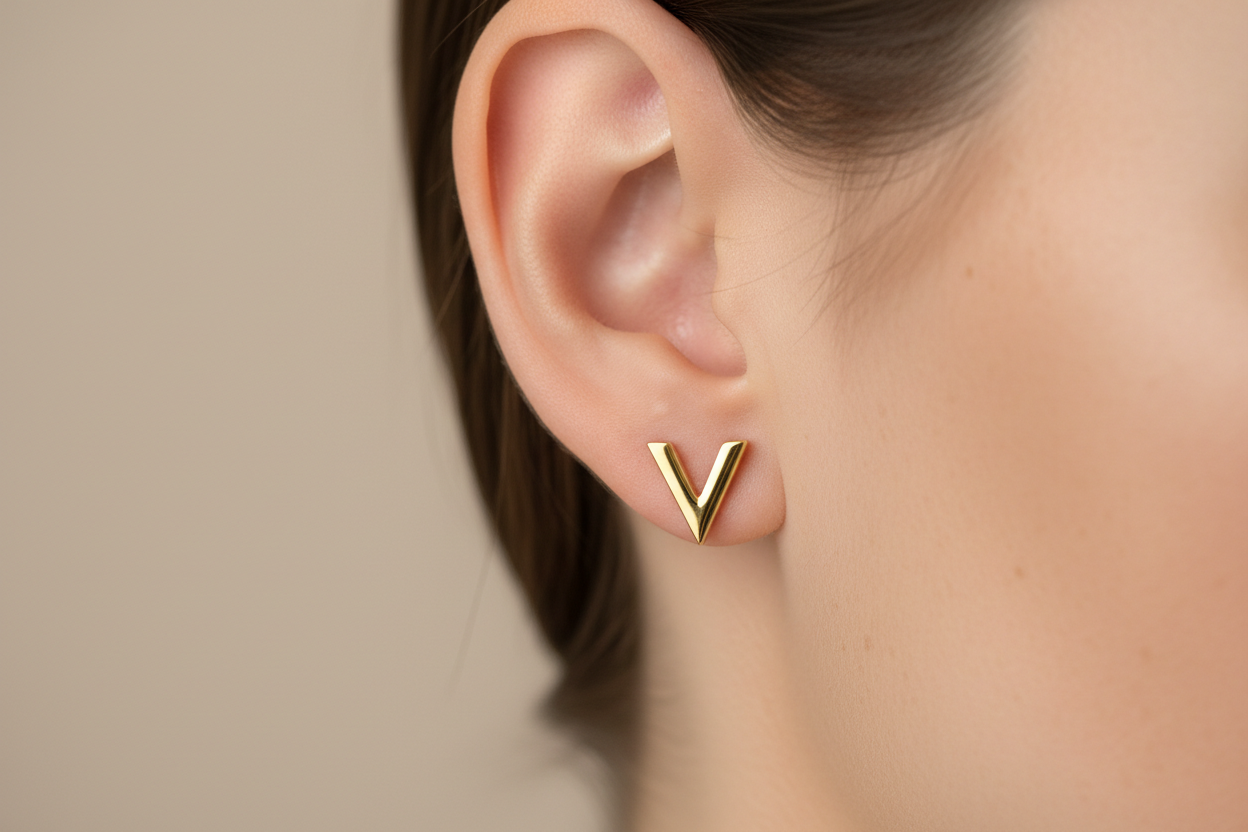 Close-up foto letter V oorknopjes