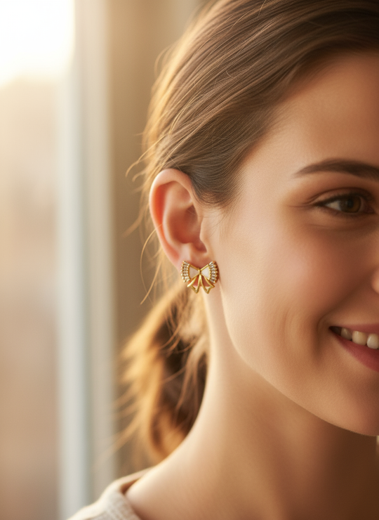 Close-up strik oorknopjes 2