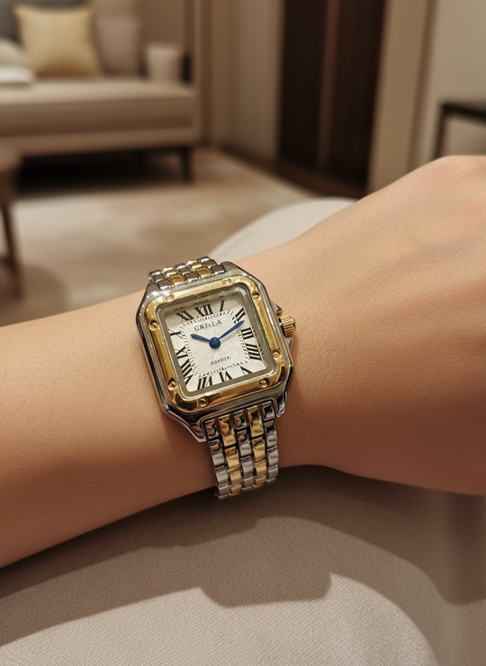 Close-up van vierkant horloge