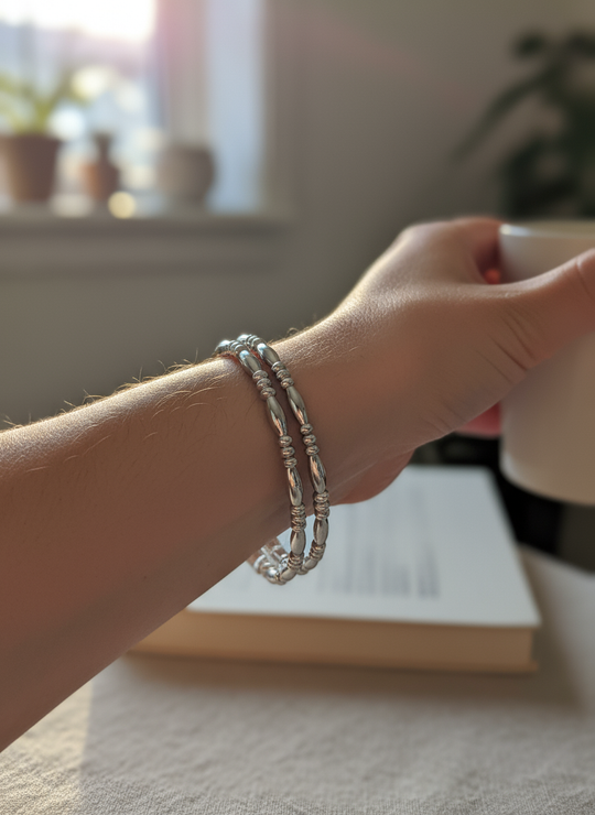 Close-up zilver armband casual