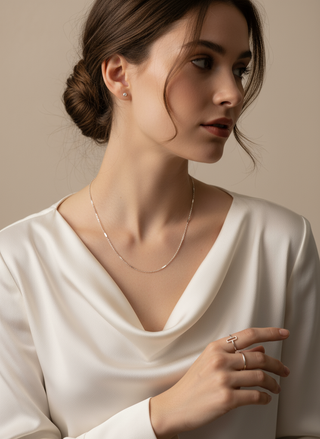 Close-up zilveren ketting