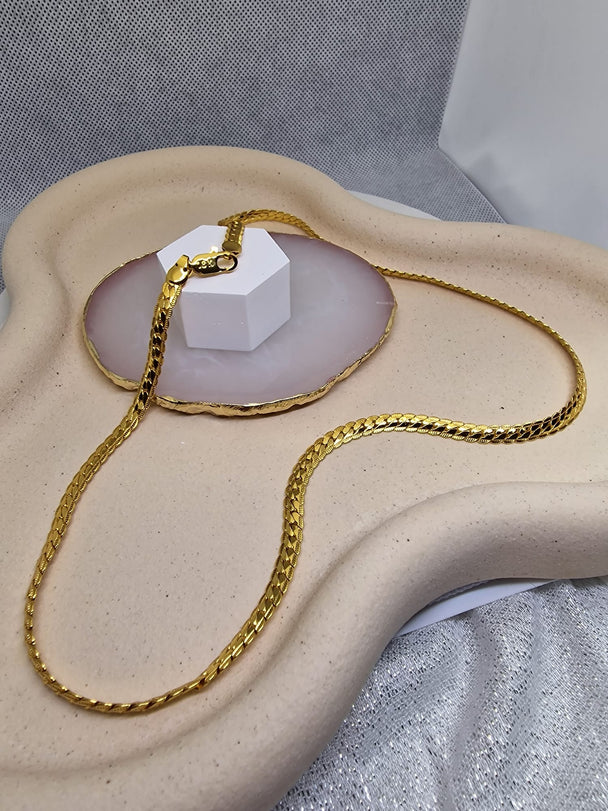 Italienische Unisex-Halskette – 18 Karat vergoldetes 925er Sterlingsilber – 50 cm (20 Zoll)