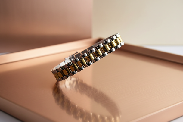 Combi zilver-goud variant op rose goud