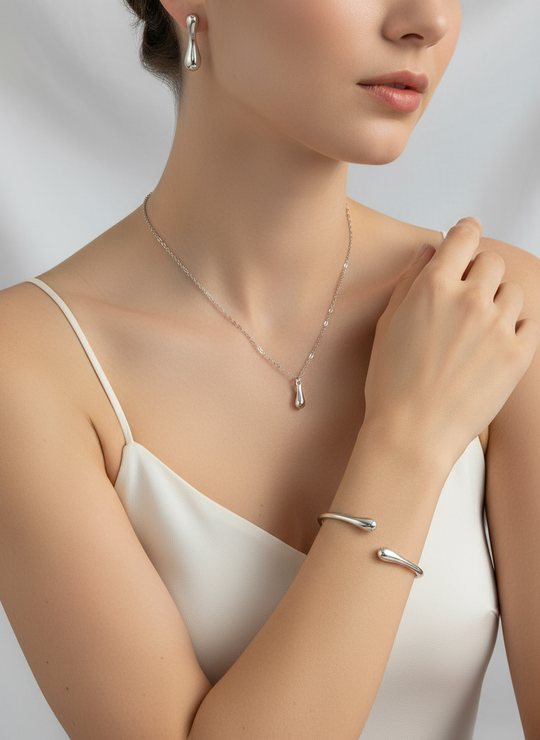 Complete waterdruppel sieraden set