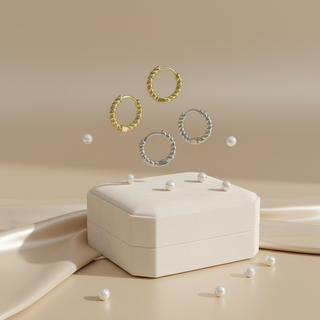 Creolen met parels en luxe doos