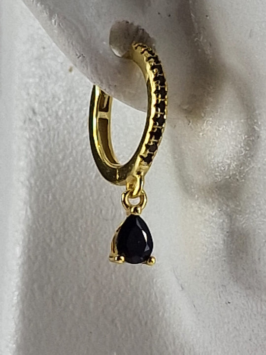 Zwarte Zirkoon Creolen 925 Zilver