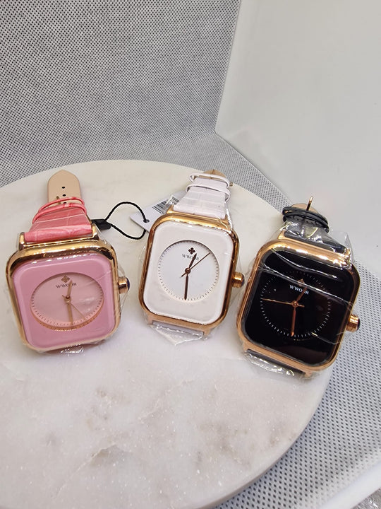 WWOOR Damenuhr, minimalistisches Lederarmband