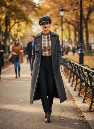 Donkergrijze barette lifestyle