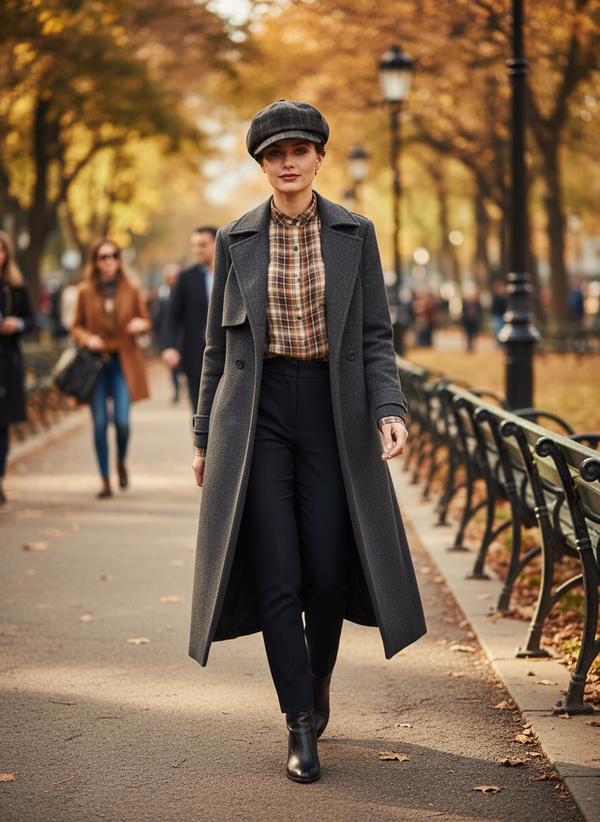 Donkergrijze barette lifestyle