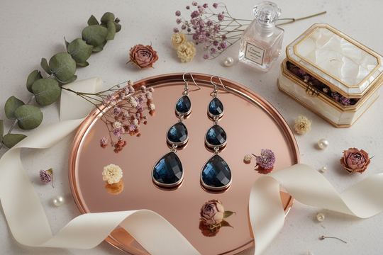 Druppel oorbellen met elegante elementen