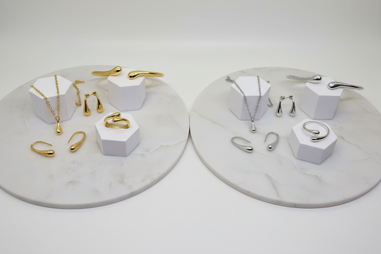 Druppel Set - Goud & Zilver op Displays