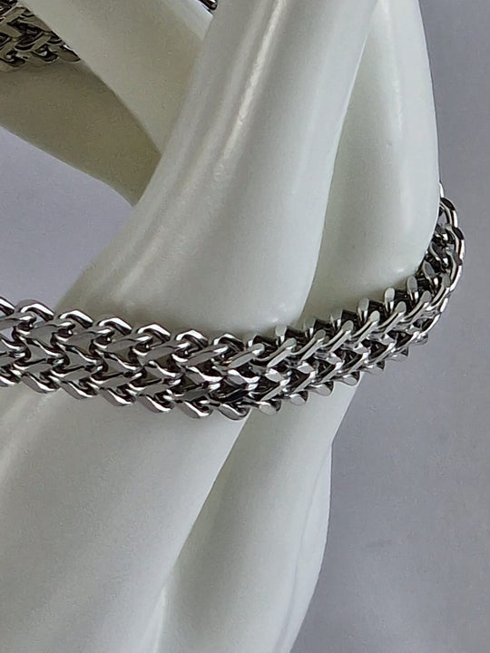 Doppellagiges Unisex-Armband – Titanstahl – Gold/Silber/Schwarz