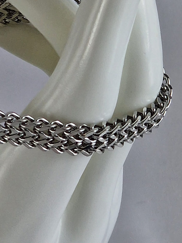 Doppellagiges Unisex-Armband – Titanstahl – Gold/Silber/Schwarz